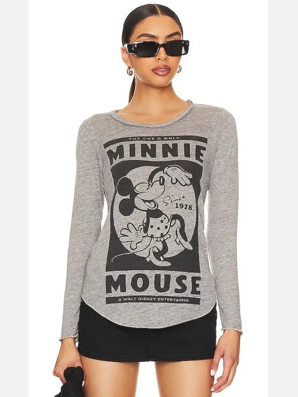REVOLVE Chaser Minnie Mouse Disney Tee in Grey and Black